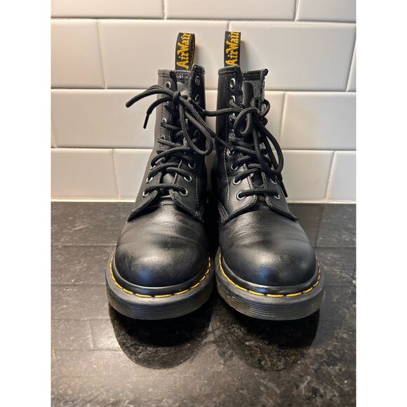 Dr. Martens Women's Leather Smooth Lace Up Combat Boots Winter Black Size 5 - Picture 4 of 10